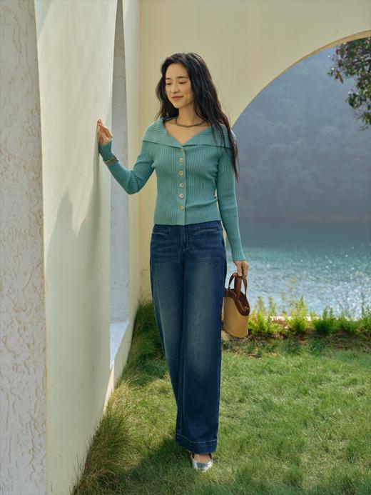 柔春佳人 丝棉混纺翻领开衫FCF1WSC043 商品图7