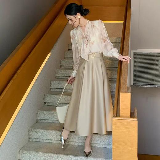 【自】全新升级【铂金会员174/天猫229/差价55】(10408) 洛诗琳春季新款法式气质a字半身裙中长款大摆裙高腰气质长裙 商品图1