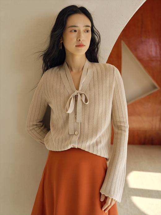 桑蚕丝羊绒混纺钩花开衫FCF1WSC070 商品图8