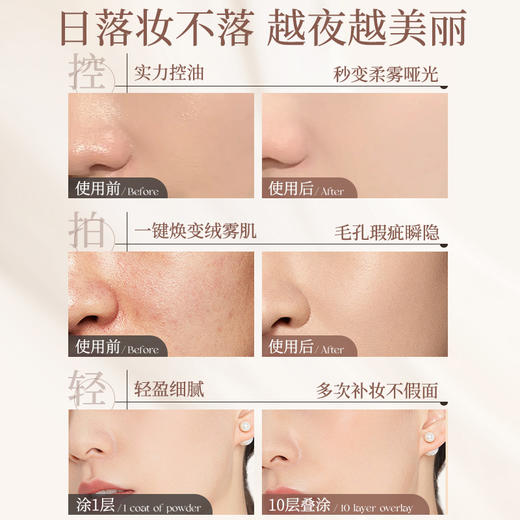 儒意柔焦蜜粉饼10g  粉饼定妆控油持久遮瑕防水防汗不脱妆气垫散粉|儒意官方商城 商品图1