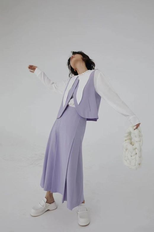 ANSUABEL 紫色单粒扣马甲半裙套装 15844 商品图1