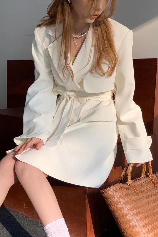 amadella 韩风简约收腰绑带西装连衣裙 15921 商品图3