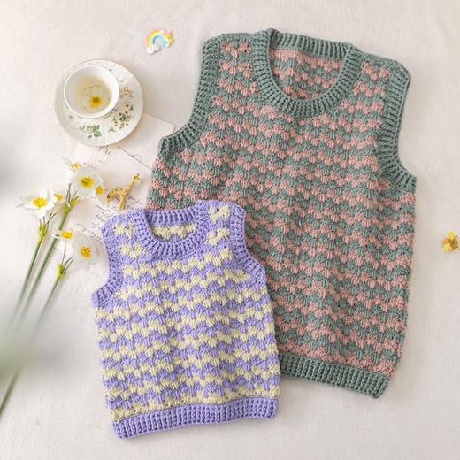 苏苏姐家简格拼色亲子马甲手工diy编织钩针羊毛毛线团材料包 商品图1