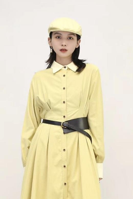 L.Fleuri 鹅黄色设计感衬衫式连衣裙 15857 商品图0