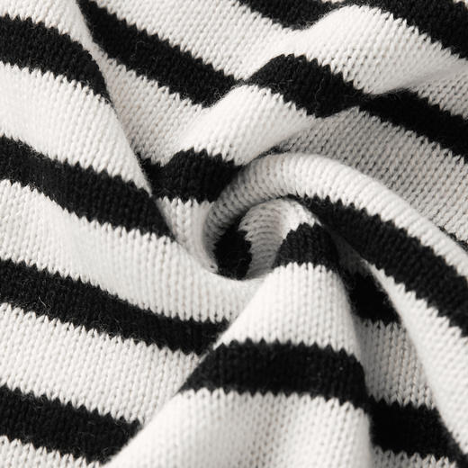 ROMI STUDIO“法式优雅”绵羊毛混纺条纹短袖套头毛衫 RWCRS01618 商品图4