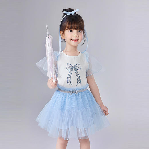 笛莎Deesha 童装女童半裙2025夏新款女童浪漫闪亮蓬蓬裙 商品图1