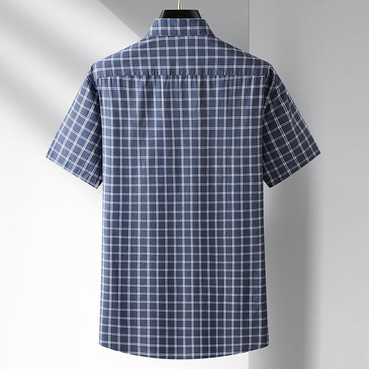 【DM】大依优型大码短袖衬衫棉格子半袖衬衣男士加肥特大码夏季半袖胖子300斤 商品图2