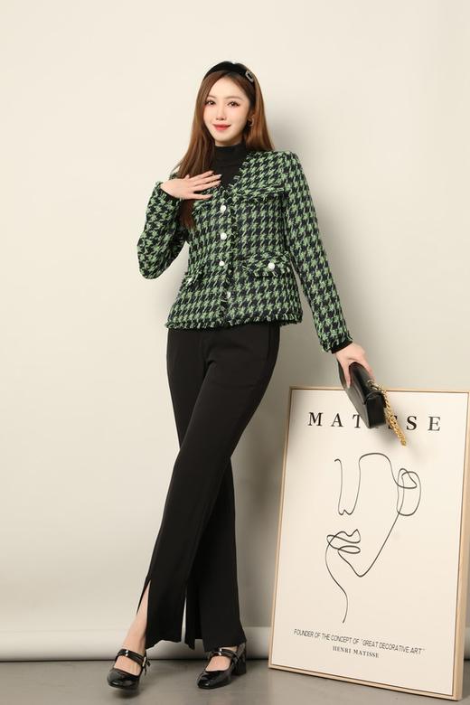 amadella 绿色收腰千鸟格短款外套 17696 商品图3