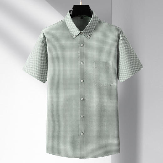 【莱赛尔棉】【DM】大依优型大码短袖衬衫加肥加大棉质半袖衬衣男夏季薄款胖子休闲宽松莱赛尔上衣 商品图1