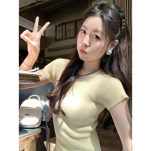 <曾小咸推荐>韩系针织T恤 商品图1