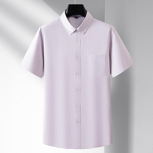 【DM】大依优型大码条纹棉短袖衬衫夏装半袖衬衣男加肥大码肥佬休闲特大号300斤 商品图1