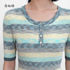 【商场同款】CNK5385 “绿韵针织” 半夏绿渐变条纹微修身收腰设计，显瘦斯文 条纹短袖针织 商品缩略图4