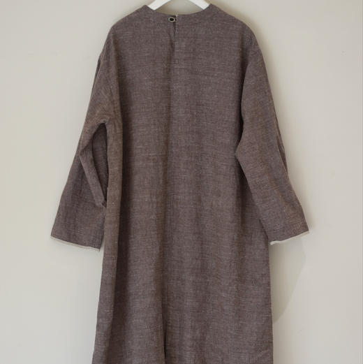 黄阿福 羊毛亚麻经典双口袋连衣裙 商品图5