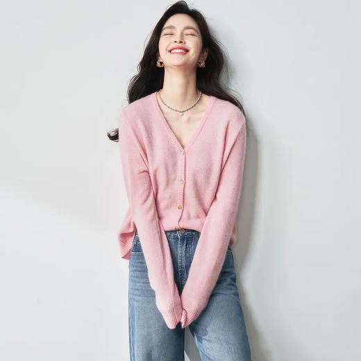 【高货sh】全新升级【铂金会员312/天猫419/差价107】(15142) 洛诗琳25春季羊毛V领针织开衫软糯轻肤简约氛围感毛衣 商品图2