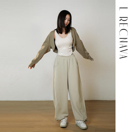 L RECNAVA [UPF50+泡芙空气层·窄版香蕉裤] 春夏秋款上身有冰凉感 脚口抽绳 显瘦显腿长休闲裤 商品图8