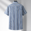 【100%棉】【DM】大依优型大码竖条纹短袖衬衫300斤休闲半袖衬衣夏季薄款男士特大码上衣纯棉 商品缩略图2