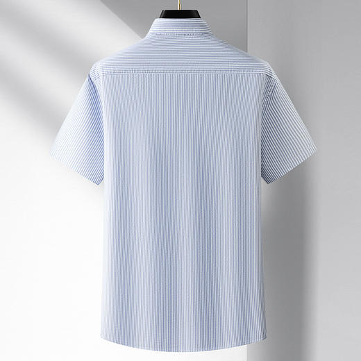 【DM】大依优型大码条纹棉短袖衬衫夏装半袖衬衣男加肥大码肥佬休闲特大号300斤 商品图2
