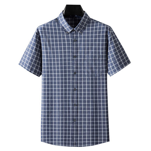 【DM】大依优型大码短袖衬衫棉格子半袖衬衣男士加肥特大码夏季半袖胖子300斤 商品图4