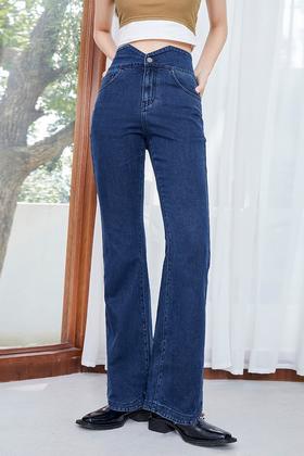 MEETLADY/米莱达 直筒修身喇叭牛仔裤 15721