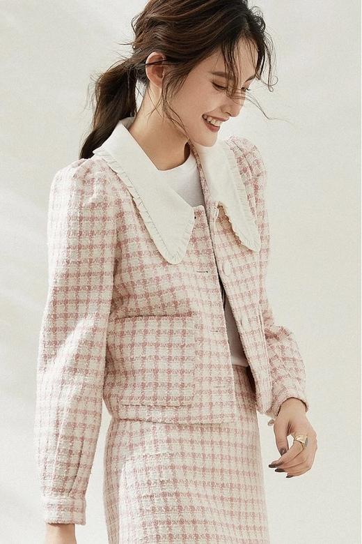 LOUIS YAO/白鹿语 法式格纹优雅外套 15725 商品图1