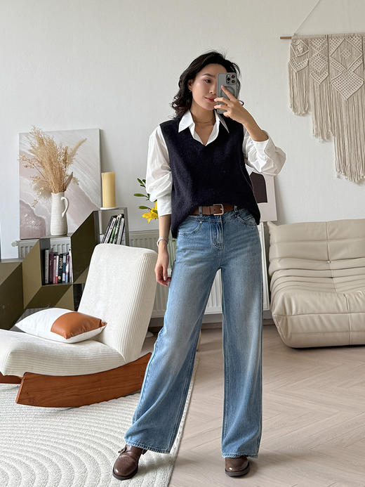 弯刀袖设计 宽松感 简约全棉白衬衫 商品图4