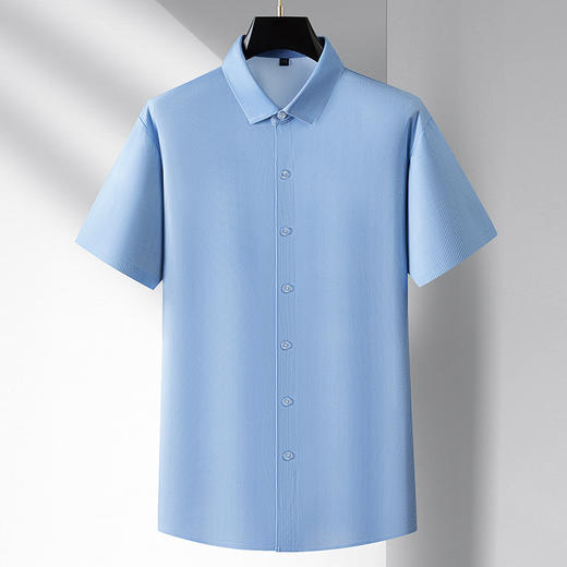 【超大码】【DM】大依优型大码短袖衬衫加肥特大号休闲半袖衬衣男士夏季新款无痕打底衫衬衫上衣 商品图6