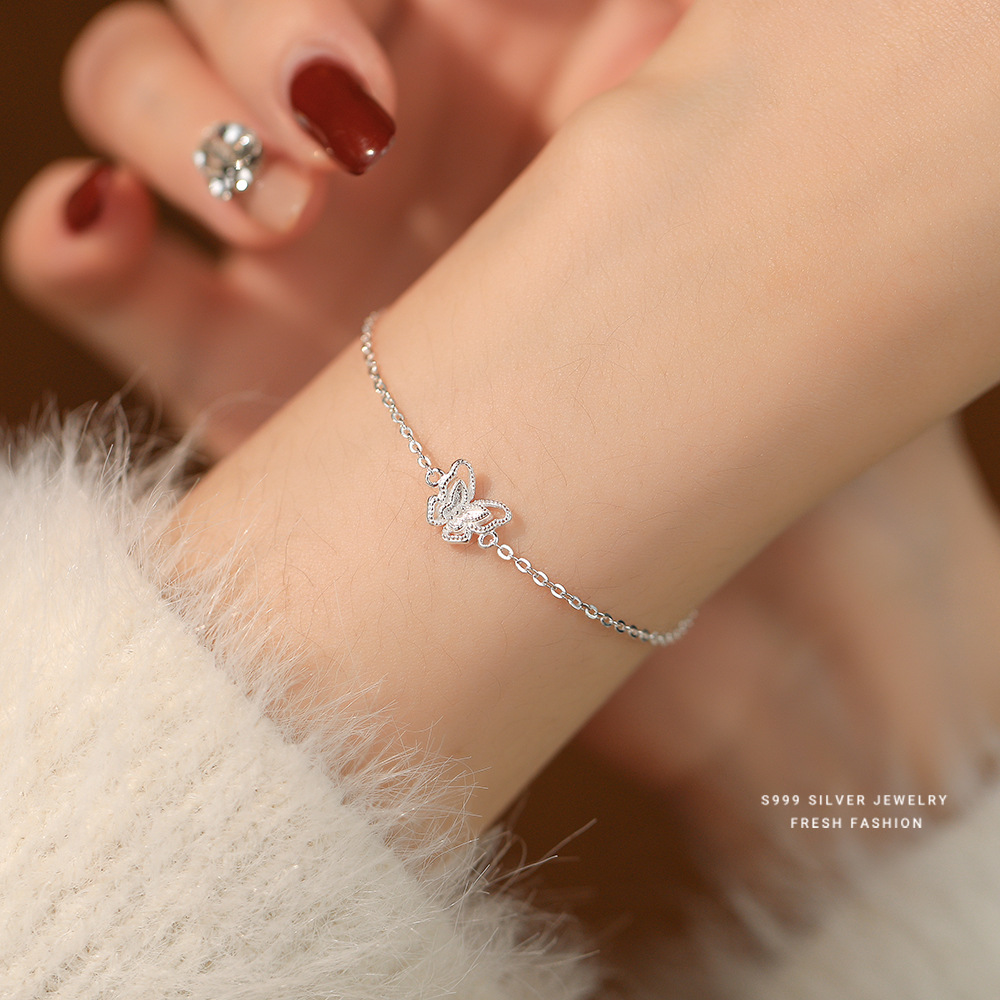 【蜕变】s999纯银双层蝴蝶手链【YXS-L905】