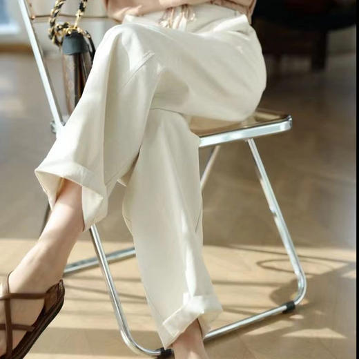 进口中空纱半松紧高腰窄版镰刀香蕉裤显瘦休闲时尚SM52SSXX304 商品图3