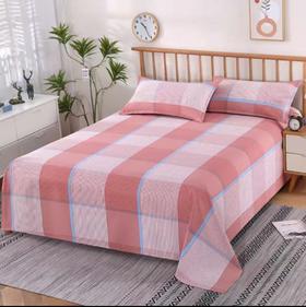 【唯众良品&纺棉人】  时尚经典全棉老粗布网格床单