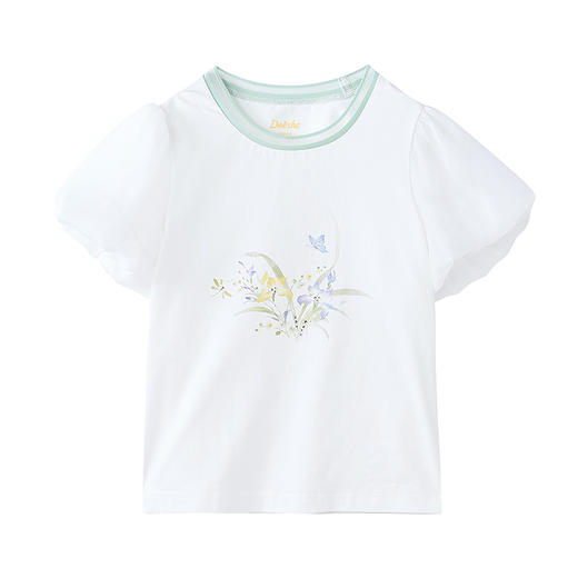 笛莎Deesha 童装女童T恤2025夏新款女童国风图案圆领T 商品图4