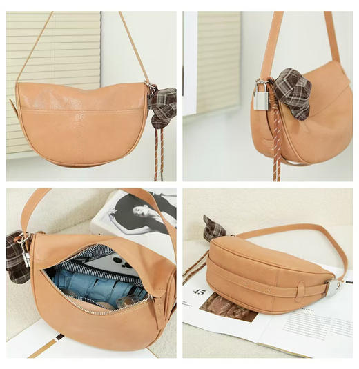 经典鲨2025年新品潮流时尚单肩斜挎饺子包女KGB53-5197581 商品图1