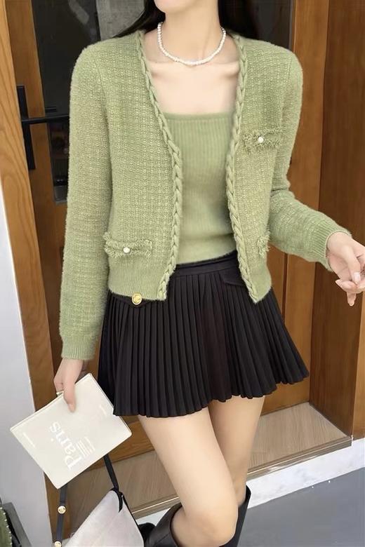 L.Fleuri 草绿色吊带外套针织套装 17640 商品图0