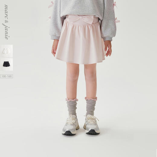马克珍妮女童甜美蝴蝶结花苞短裙儿童半身裙2025年春夏新款550726 商品图0