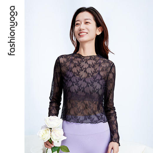 凡圣瑜伽春夏蕾丝瑜伽外搭长袖F09309（无胸垫） 商品图12