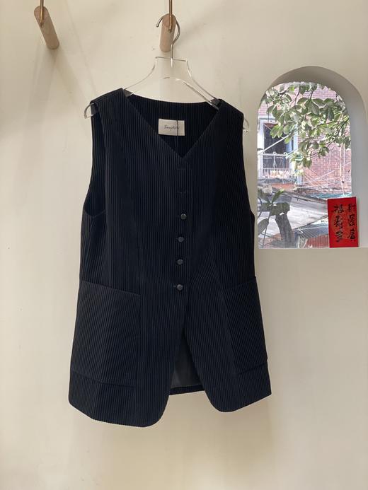 Semplicita｜Z18 条纹收腰马甲  [ 黑条 ] 商品图4