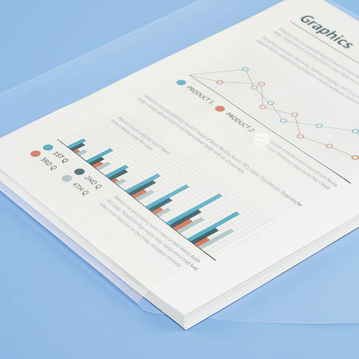 齐心A4透明文件袋 纽扣资料袋 档案袋 按扣文件收纳袋 A3018 按扣文件袋  1个 商品图2