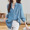 馥迦通勤百搭莱赛尔牛仔衬衫 商品缩略图7