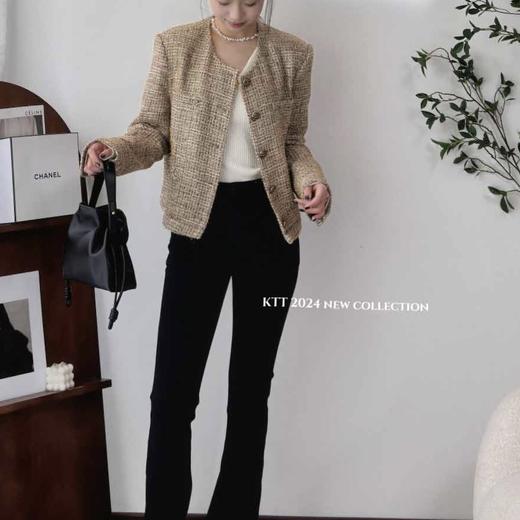 顺丰包邮洛诗琳33951春季新款设计感亮丝编织小香风外套220056 商品图3