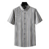 【100%棉】【DM】大依优型大码竖条纹短袖衬衫300斤休闲半袖衬衣夏季薄款男士特大码上衣纯棉 商品缩略图4