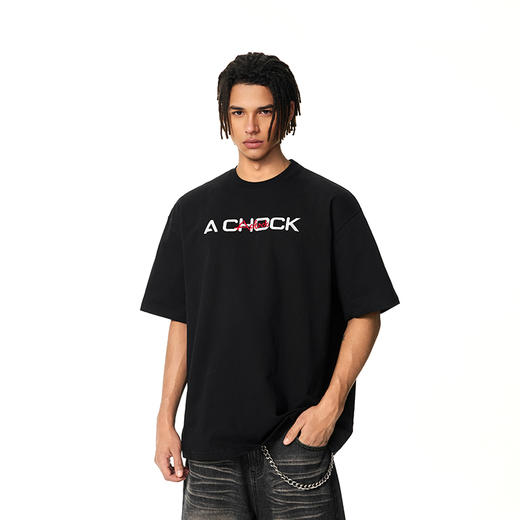 【Achock官方店】美式刺绣短袖T恤男女25ss新款潮牌嘻哈宽松上衣 商品图3