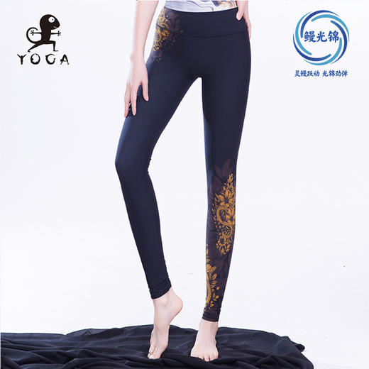 【现货秒发】鳗光锦面料壁虎瑜伽【墨染江山】限量款印花瑜伽裤（标准码） 商品图0