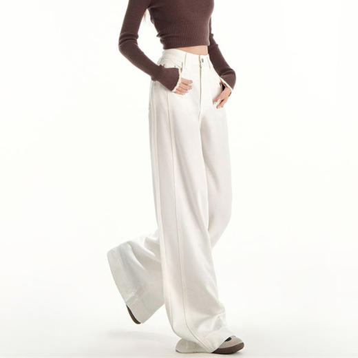 馥迦三防显瘦清爽百搭莱赛尔阔腿裤 商品图3