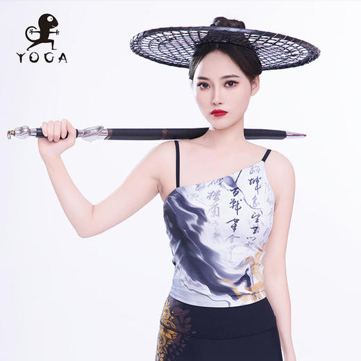 【现货秒发】壁虎瑜伽【墨染江山-上衣】限量款印花瑜伽上衣【可拆卸胸垫】（标准码） 商品图0