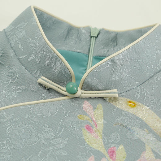 QE805斯尔丽2025春季新款改良奥黛旗收腰A摆显瘦提花印花气质优雅旗袍 商品图5