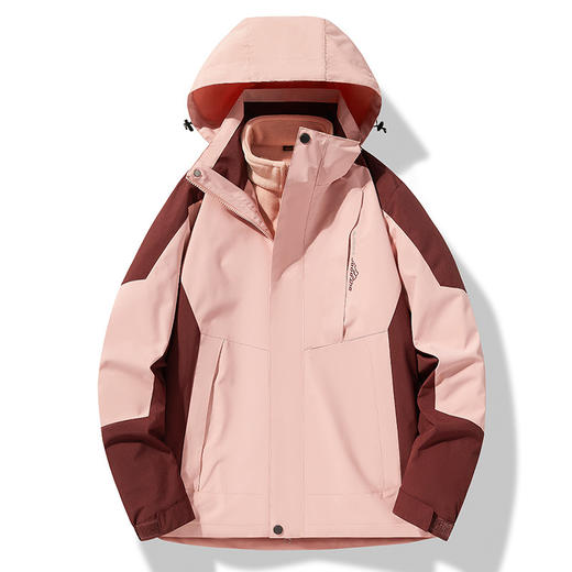 百媚生 冲锋衣三合一防泼水男女户外防风抓绒两件套DRJ1818 商品图2