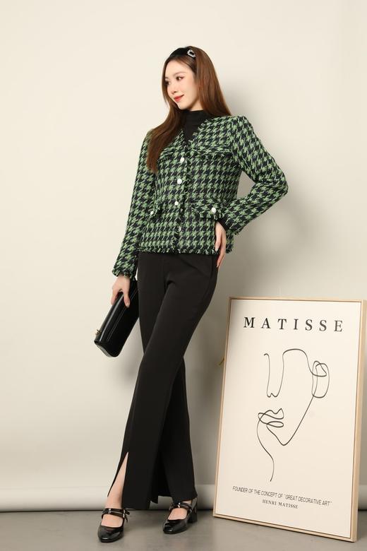 amadella 绿色收腰千鸟格短款外套 17696 商品图2