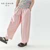 棵初2025年春夏新款童装宽松随性阔腿裤粉色慵懒百搭亲子休闲裤 商品缩略图0