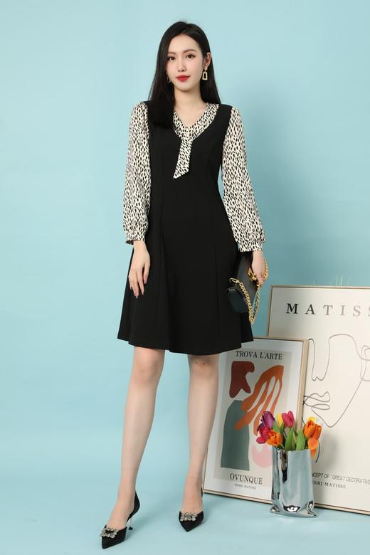 Le Malene 经典气质款假两件拼接式连衣裙 15643 商品图4