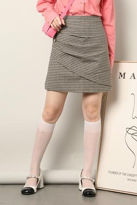 amadella 精致绿色格纹短裙半裙 17652