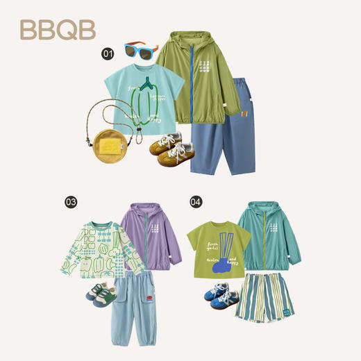 minizone-BBQB儿童防晒衣春季新款皱感防紫外线皮肤衣男女童连帽外套轻薄JB5109 商品图3